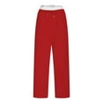 thumbnail image 1 of Men's Casual Sweatpants Wide Leg Loose Drawstring Cotton Elastic Waist Long Pants for Women and Men with Pockets (2XL, Red), 1 of 6