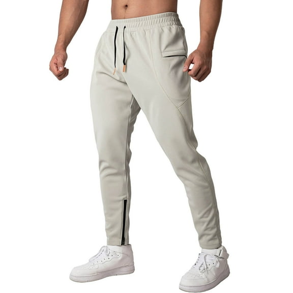 Men's Casual Sweatpants with Ankle Zipper for Outdoor Sports and Everyday Wear