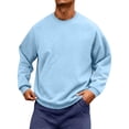 thumbnail image 1 of Men's Casual Sweatshirt Cotton Long Sleeve Crewneck Sweatshirts Fashion Lightweight Solid Workout Gym Pullover Light Blue XXXL, 1 of 6