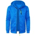 thumbnail image 1 of Men's Casual Sweatshirt Jacket with 3 Zipper Pockets Workout Sport Hooded Coat Full Zip up Hoodies for Men Fall (XL, Blue), 1 of 4