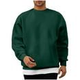 thumbnail image 1 of Men's Casual Sweatshirt Solid Color Long Sleeves Round Neck Sweatshirts Comfortable Outdoor Pullover Tops Army Green S, 1 of 4