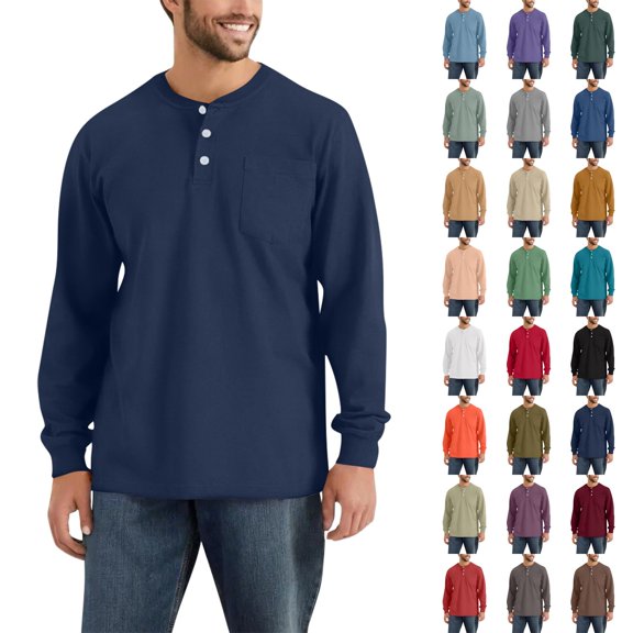 Men's Casual Sweatshirt Solid Color Round Neck Button Pullover Comfort Fashion Tops for Spring Fall Daily Wear,Complexion,2XL