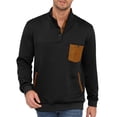 thumbnail image 1 of Men's Casual Sweatshirts Quarter Button Stand Collar Pullover Sweater Henley Waffle Knit Jacket, 1 of 3