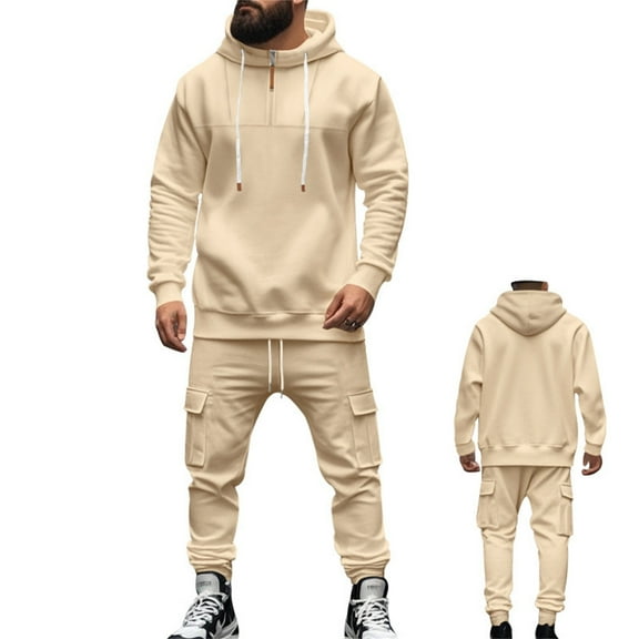 Men's Casual Sweatsuit 2 Piece Full Zip Sports Jogging Suits Sets Athletic Running Sweatsuits with Zip Pockets Jogging Tracksuit Mens