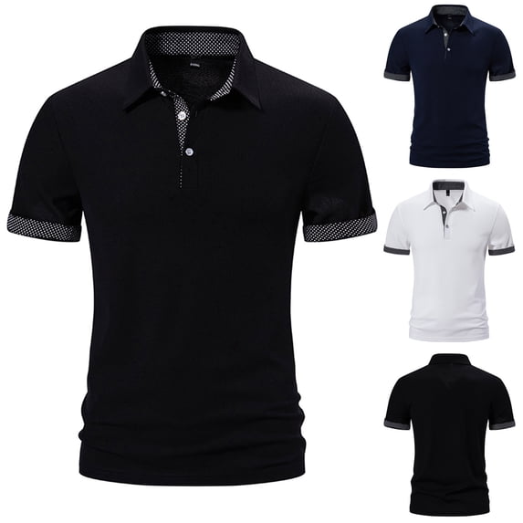 Men's Casual T-Shirt Polyester Rayon Cotton Blend Relaxed Fit Button Down Short Sleeve Turn-Down Collar Pullover Patchwork Print Breathable Soft Daily Beach Vacation | Zenithor,White 2XL