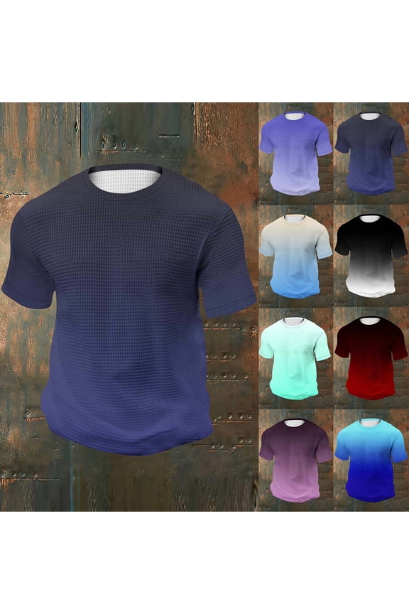 Men's Casual T-Shirt Polyester Rayon Cotton Spandex | Relaxed Fit Tee with Crewneck Short Sleeve Breathable Blend | Daily Workout Homewear Loose Print Top For Streetwear Gym