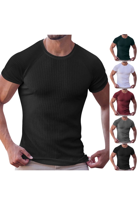 Men's Casual T-Shirt Polyester Round Neck Short Sleeve Solid Color Top Breathable Comfort Fit Daily Wear Streetworkout Summer Layering | Zenithor,Army Green L