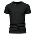 thumbnail image 1 of Men's Casual T-Shirt V Neck Henley Shirt Short Sleeve Classic Tops Soft Strech Cotton with Chest Pocket, 1 of 2