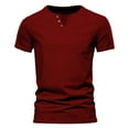 thumbnail image 1 of Men's Casual T-Shirt V Neck Henley Shirt Short Sleeve Classic Tops Soft Strech Cotton with Chest Pocket, 1 of 3