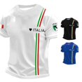 thumbnail image 1 of Men's Casual T Shirt with Italian Flag Print for Daily Wear and Outdoor Activities Breathable Short Sleeve Top Ideal for Spring and Summer White M, 1 of 3