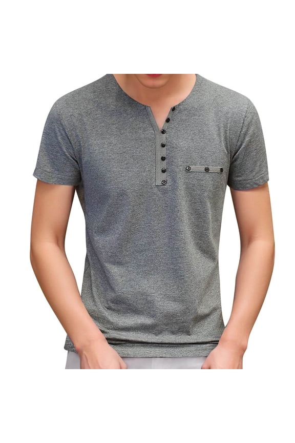 Men's Casual T-Shirts for Daily Wear Short Sleeve Comfortable Tops Lightweight Summer Classic Fit Fashion - for Relaxation and Outings Mens T-Shirts Medium Cotton V Neck 6x T Shirts Big and Tall