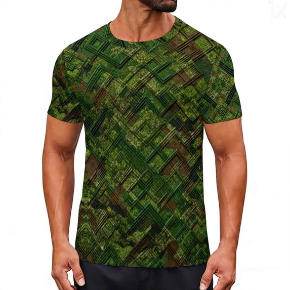 Men's Casual T Shirts for Man Camouflage T-Shirt Sports Fitness Short Sleeve Military Camo Crewneck Shirts, S-3XL