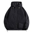 thumbnail image 1 of Men's Casual Techwear Jacket Windbreaker Korean Streetwear Hop Color Block Lightweight Outerwear, 1 of 2