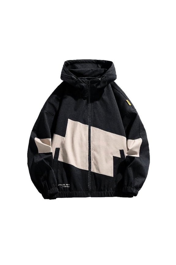 Men's Casual Techwear Jacket Windbreaker Korean Streetwear Hop Fashion Outerwear Lightweight Comfortable