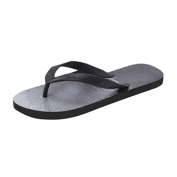 Men's Casual Thong Sandals with Arch Support Comfortable Open Toe Slip On Flip Flops for Summer Beach Walking Indoor Outdoor(Black,Size 9)