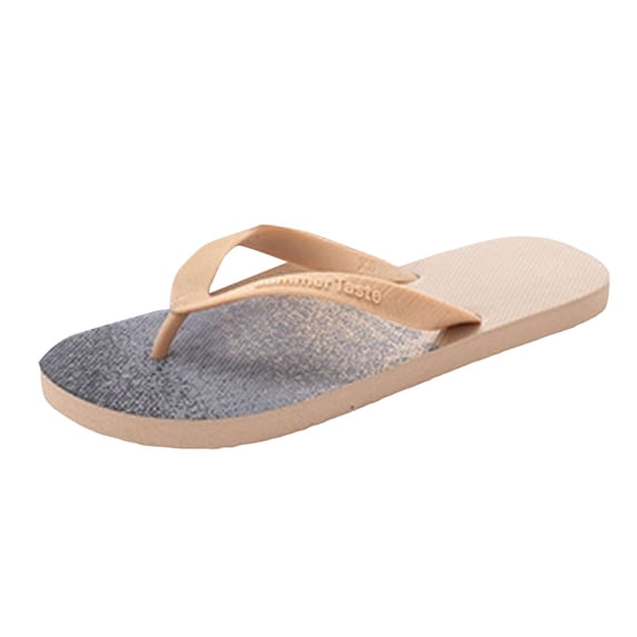 Men's Casual Thong Sandals with Arch Support Comfortable Open Toe Slip On Flip Flops for Summer Beach Walking Indoor Outdoor(Khaki,Size 9)