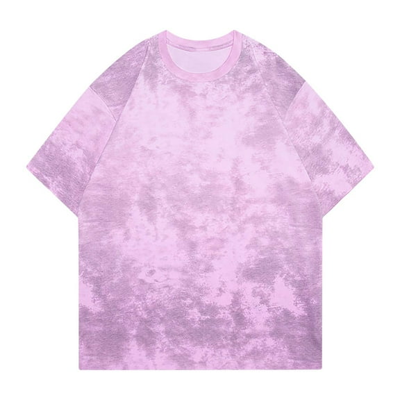 Men's Casual Tie Dye T-Shirts Short Sleeve Round Neck Graphic Basic Tee Hipster Hip Hop Tee Shirts