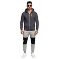 thumbnail image 1 of Men's Casual Tracksuit Set Autumn Comfortable Hooded Zip Up Sweatshirt And Matching Jogger Pants For Daily Wear Sports, 1 of 4
