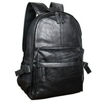 Men's Casual Travel Pu Leather Backpack,black