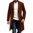 thumbnail image 1 of Men's Casual Trench Coat Double Breasted Trench Coat Wool Blend Notched Lapel Collar Pea Coats Fashion Casual Winter Jackets Bussiness Office Workwear Pea Coat Wih Pockets, 1 of 6