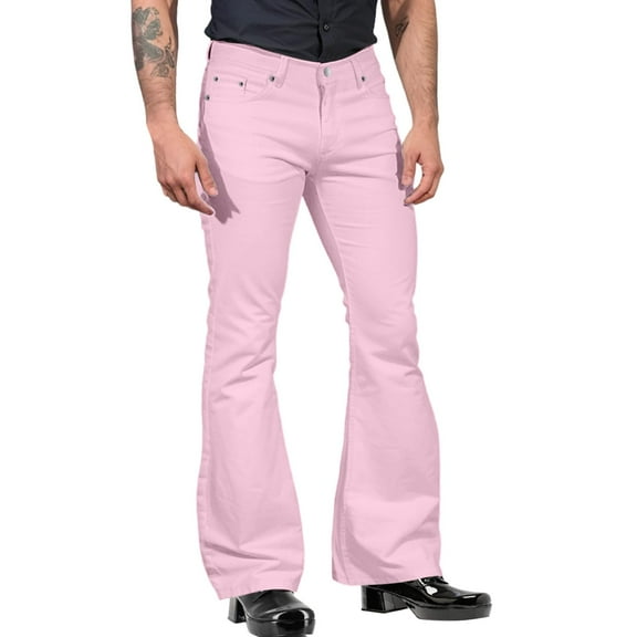 Men's Casual Trousers with Pockets Solid Color Flat Front Dress Chino Pants for Business and Leisure Wear
