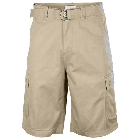 Men's Casual Twill Cargo Shorts with Belt
