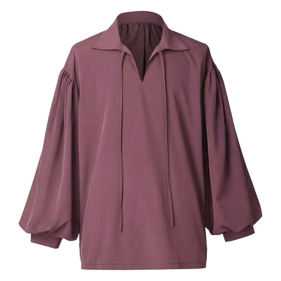 Men's Casual V Neck Loose Fit Shirt Comfortable Breathable Top For Daily Wear Outdoor Activities Drawstring Detail Mens Summer Lightweight Pullover Tee Shirts