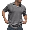 thumbnail image 1 of Men's Casual Vacation Short Sleeve Polo Shirt - Lapel Design, Polyester-Spandex, S-XXXL Sizes, 1 of 4