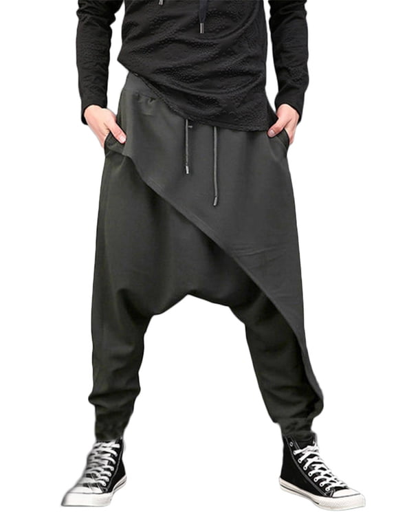 Men's Casual Vintage Harem Pants Hip Hop Loose Yoga Trousers