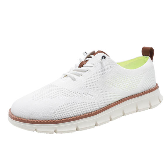 Men's Casual Walking Sneakers - Breathable Knit Upper Shoes with Quick-Lace Elastic System