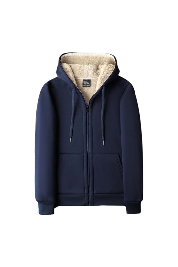 Men's Casual Warm Two Piece Suit Zippered Hooded Jacket with Pocket and Matching Drawstring Pants Athletic Set Oversized Pullover Long Sleeve Crewneck Casual Tops