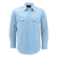 thumbnail image 1 of Men’s Casual Western Pearl Snap Button Down Long Sleeve Cowboy Dress Shirt (Light Blue, XL), 1 of 3