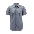 thumbnail image 1 of Men’s Casual Western Pearl Snap Button Down Short Sleeve Cowboy Dress Shirt (Light Gray #2, 3XL), 1 of 3