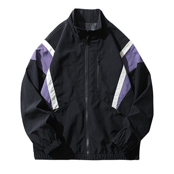 Men's Casual Windbreaker Jacket Lightweight Breathable Outdoor Sports Coat Comfortable Zip Up Fashionable Windproof