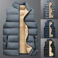thumbnail image 1 of Men's Casual Winter Warm Zipper Sleeveless Vest Jacket - Unisex Coat for Layering, Snow Sports, and Holiday Events, Perfect for Gift Giving,Gray,4XL, 1 of 8