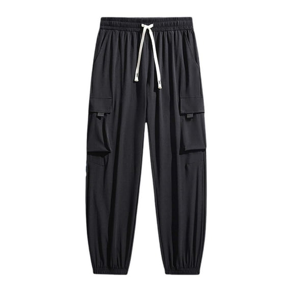 Men's Casual Work Pants Straight Leg Summer Lightweight Breathable Unisex Jogger Cargo Pants with Pockets for Outdoor Daily Wear Men's Adaptive Pants Loose Fit Summer Casual