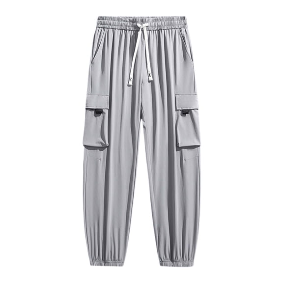 Men's Casual Work Pants Straight Leg Summer Lightweight Breathable Unisex Jogger Cargo Pants with Pockets for Outdoor Daily Wear Men's Adaptive Pants Loose Fit Summer Casual