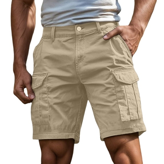 Men's Casual Work Shorts with Pockets Comfortable Stretch Fabric for Outdoor Hiking and Everyday Wear Pants for Men 2025 Summer Casual Loose Fit