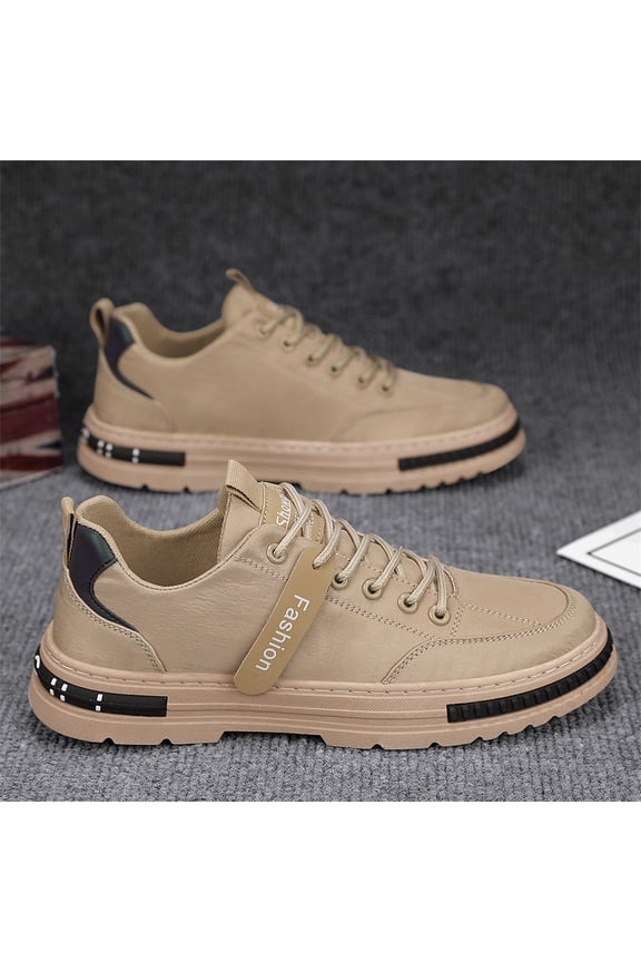 Men's Casual Workwear Shoes | Retro Style Men'S Shoes, Upper, Rubber Sole, Slip-On Closure, Solid Color, Low Top