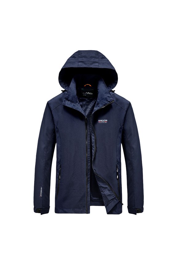 Men's Casual Zip Up Jacket Fall Winter Letter Print Neck Lightweight Long Sleeve Outerwear With Pockets Regular Fit