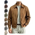 thumbnail image 1 of Men's Casual Zip Up Jacket Lapel Long Sleeve Regular Fit Going Out Jacket, 1 of 8