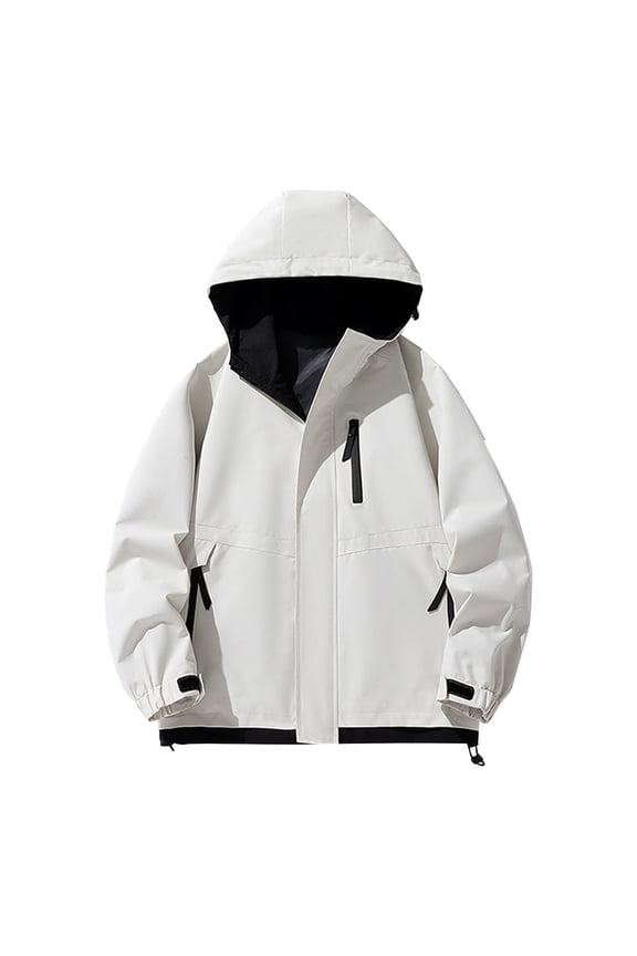 Men's Casual Zip Up Jacket Letter Print Neck Lightweight Long Sleeve Outerwear for Fall Winter Season Comfortable Stylish Padded Coat