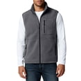 thumbnail image 1 of Men's Casual Zip-Up Warm Down-Cotton Vest, Dark Gray, Size M, 1 of 4
