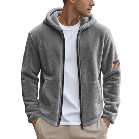 Men's Casual Zipper Jacket, Retro Long Sleeve Cardigan Style for Layering and Everyday Comfort in Fall and Winter,Gray,XL