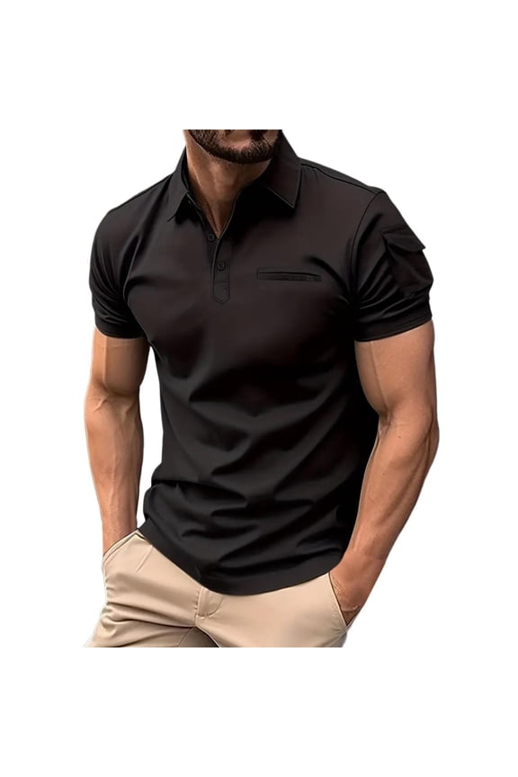 Men's Casual Zipper Lapel Shirt Breathable Comfortable Short Sleeve Top Stylish Versatile Summer Wear Mens Work Shirts Summer Basic Tee Shirts
