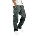 thumbnail image 1 of Men's Casual and Fashionable Workwear Pants with Drawstring Solid Color Pants Gray XL, 1 of 3