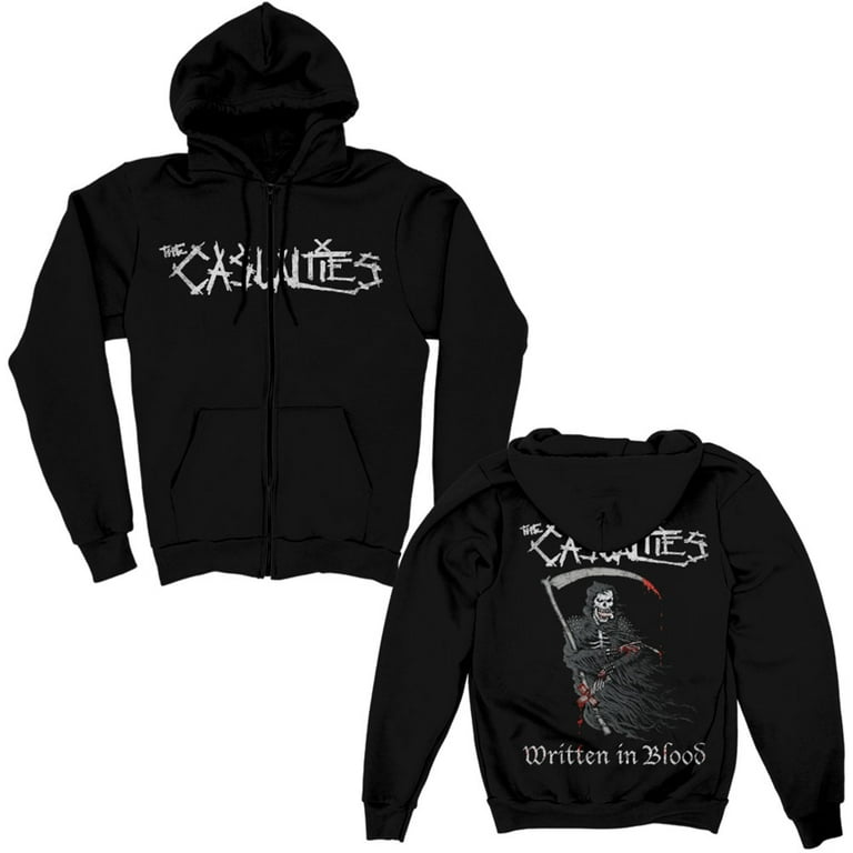 Men s Casualties Written in Blood Zip Up Zippered Hooded