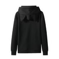 thumbnail image 1 of Men's Cat Ears Fleece Pullover Hoodie Solid Color With Kangaroo Pocket Casual Soft Daily Wear Sweatshirt, 1 of 3