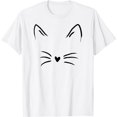 Men's Cat Face Whiskers Print Tee Kitty lover TShirt TShirt