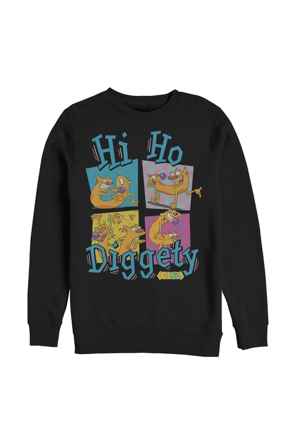 Men's CatDog Hi Ho Diggety Sweatshirt Black 3X Large